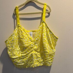 Yellow and White Lace Bralette